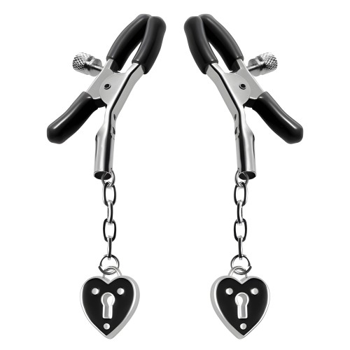 Charmed Heart Padlock Nipple Clamps
