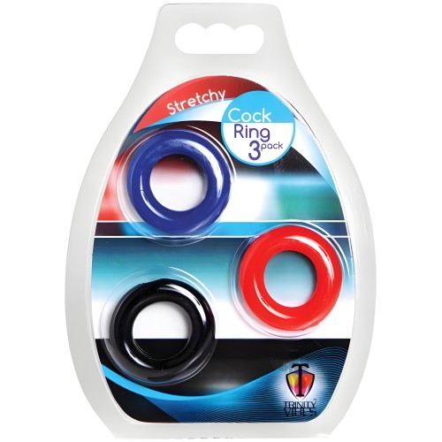Trinity Vibes Stretchy Cock Ring 3 Pack