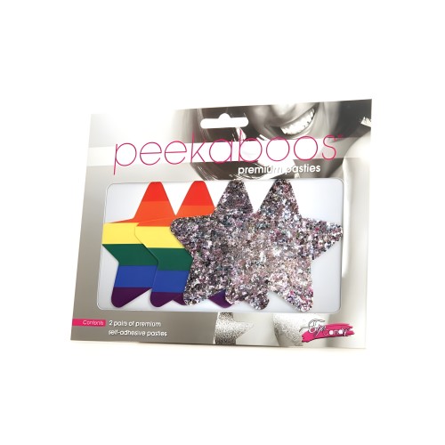 Peekaboos Pride Rainbow Glitter Stars - Fun and Flirty
