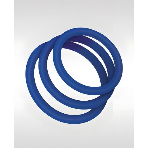 Zolo Stretchy Silicone Cock Rings - Blue
