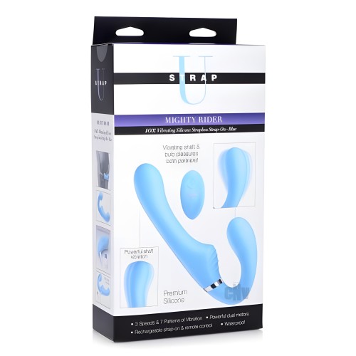 Strap-on Silicona Vibrante Sin Correas 10x - Azul