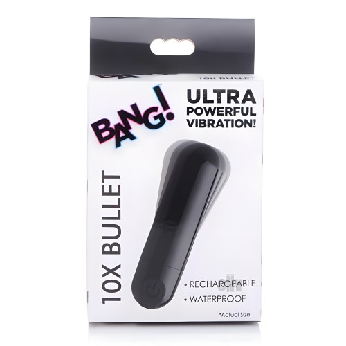 10x Rechargeable Vibrating Metallic Bullet - Black