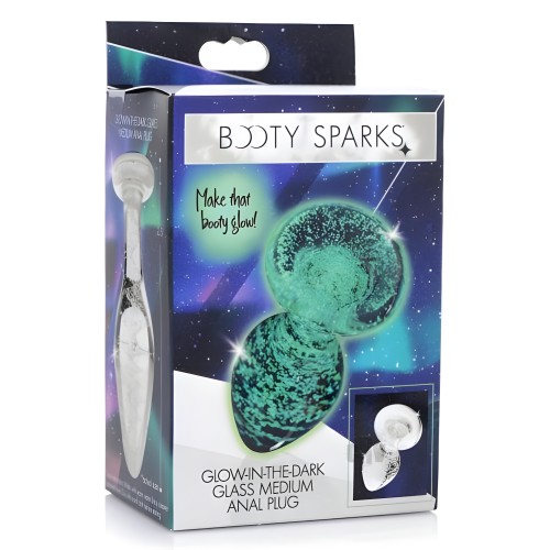 Glow-in-the-Dark Glass Anal Plug - Medium