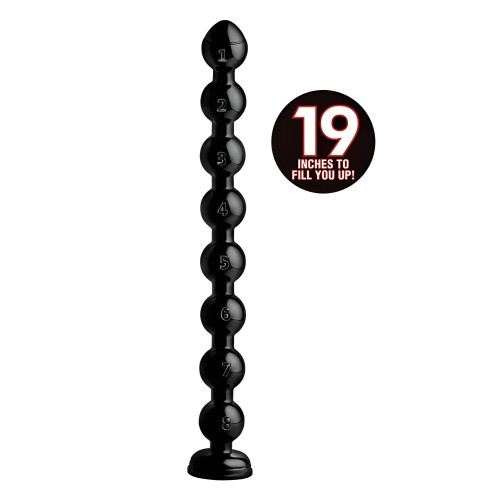 Hosed 19 Pulgadas Beaded Thick Anal Snake Negro