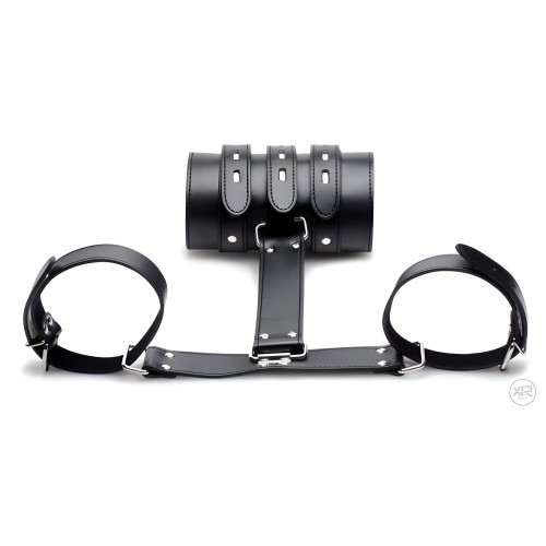 Arm Binder Biceps & Forearm Restraints Black Leather