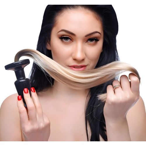 Plug Anal Cola de Caballo Rubia Negra