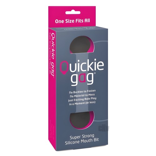 Quickie Bit Gag Negro - Mordedor de Silicona Cómodo