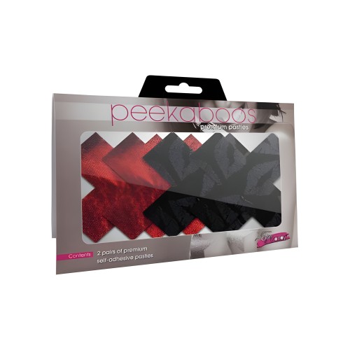 Stolen Kisses X Pasties Red, Black 2 Pack - Stylish Coverage