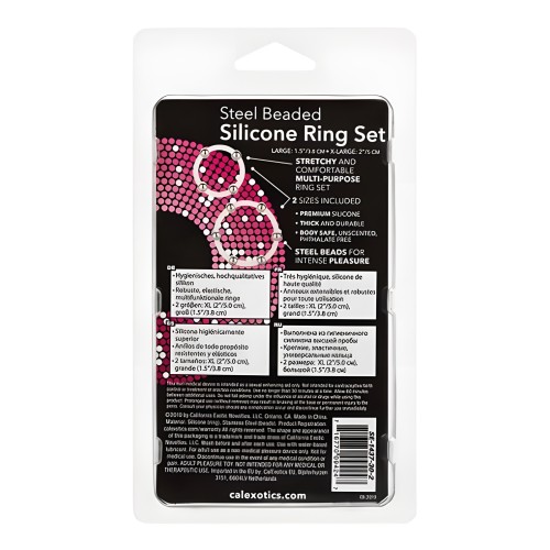 Steel Beaded Silicone Ring Set - Intense Stimulation