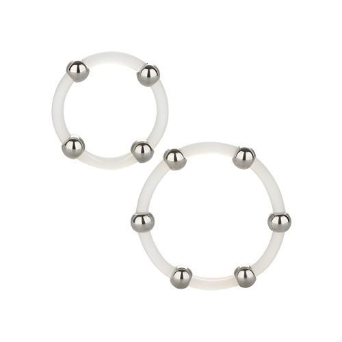 Steel Beaded Silicone Ring Set - Intense Stimulation