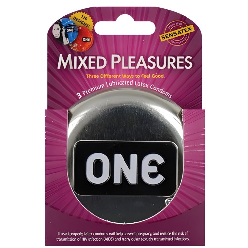 One Condones de Placeres Mixtos de Nueva Generación - Caja de 3