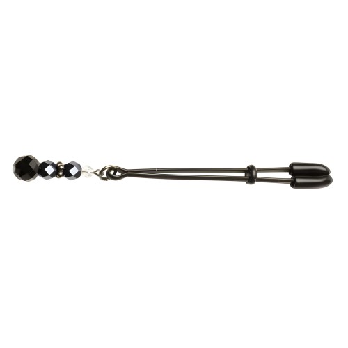 Beaded Clit Clamp With Tweezer Tip - Black