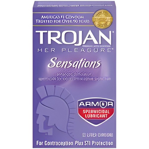 Condones Trojan Her Pleasure Sensations 12 Pack - Estimulación Aumentada