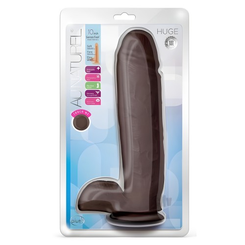 Au Naturel Huge Dildo 10 In. Chocolate
