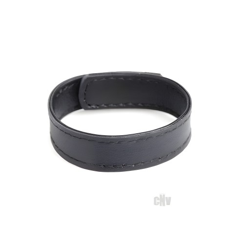 Cg Velcro Leather Cockring - Black