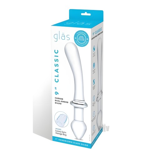 Dildo Doble Curvado Clásico 9 Clear