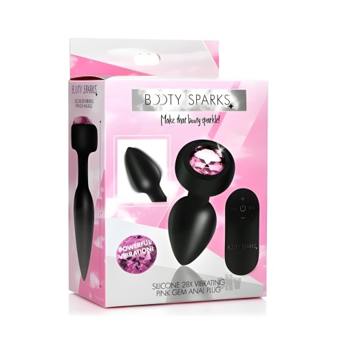 Booty Sparks Pink Gem Plug W/remote Sm