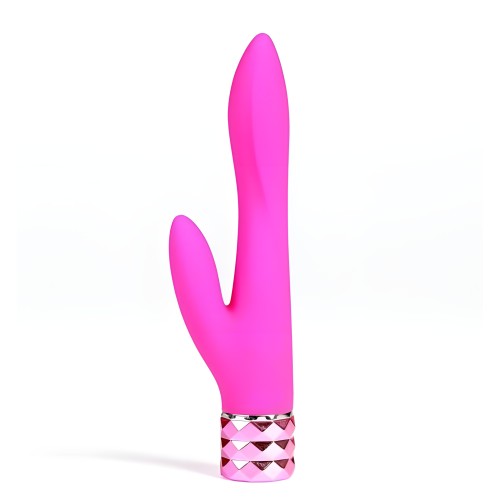 Vibrador Doble de Silicona Recargable Victoria Rosa Neón