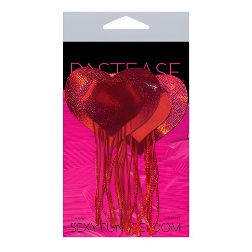 Pastease Tassel Holographic Heart - Red O/S