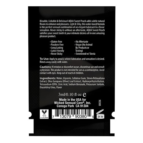 Lubricante Saborizado Wicked Aqua Sweet Peach .10oz
