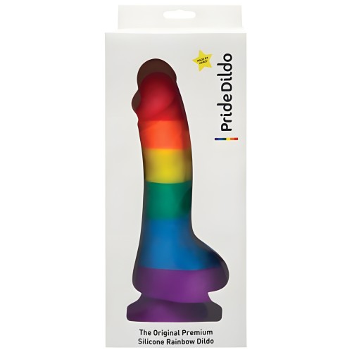 Dildo Pride con Bolas de Silicona Arcoíris