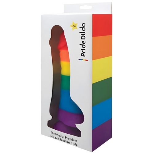 Dildo Pride con Bolas de Silicona Arcoíris