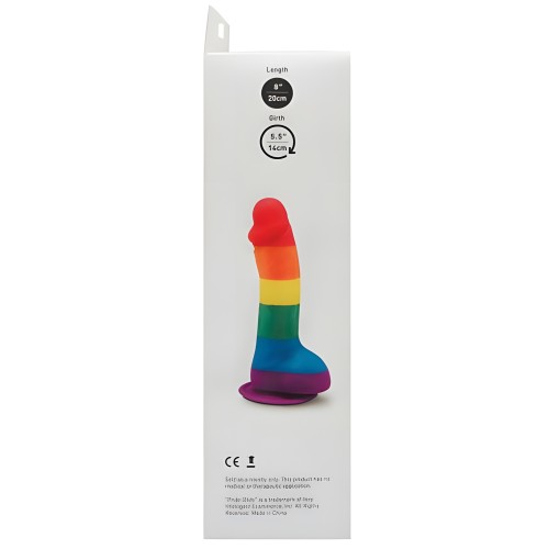 Dildo Pride con Bolas de Silicona Arcoíris