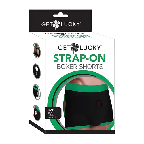 Get Lucky Strap On Boxers - M-l Black/green