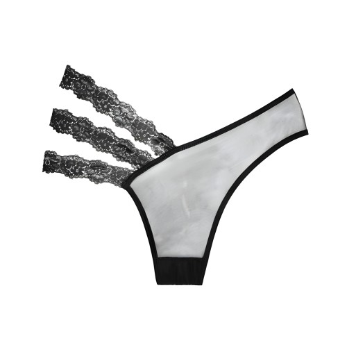 Panty de Encaje Transparente Wild Orchid - Negro