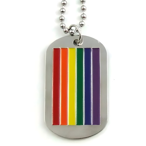 Gaysentials Rainbow Dog Tag Necklace - Celebrate Pride