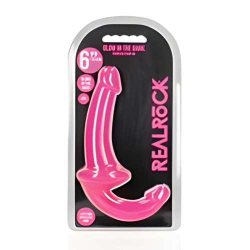 Realrock Glow In The Dark 6 In. Strapless Strap-on Dildo Neon Pink