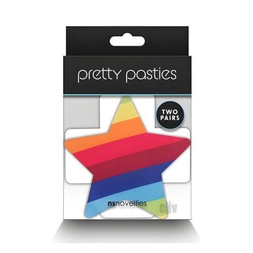 Pretty Pasties Pride Cross & Star Rainbow 2 Pair