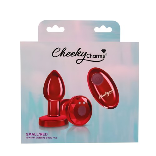 Plug Metálico Vibrante Cheeky Charms Rojo Pequeño con Control Remoto
