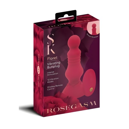 Sk Vibrador de Plug Anales Remoto Floret Rojo