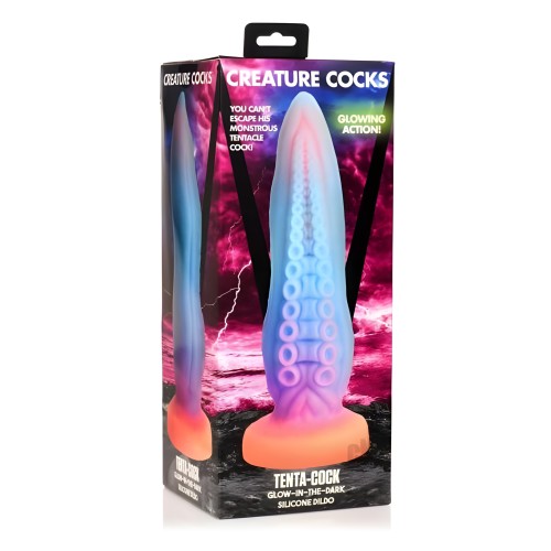 Tenta-cock Dildo de Silicona Brillante en la Oscuridad - Experiencia Fantástica