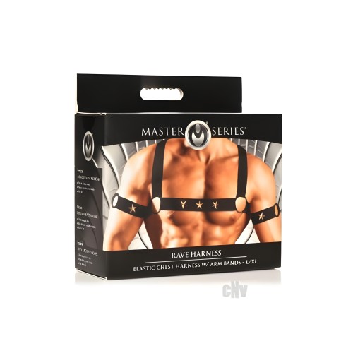Arnés de Pecho Ms Rave - Negro/Dorado L/XL