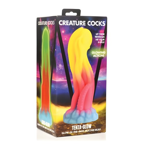 Dildo de Silicona Tenta-glow que Brilla en la Oscuridad