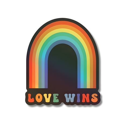 Pack de Stickers Holográficos Love Wins - 3 Stickers