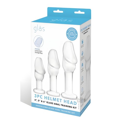 Kit de Entrenamiento Anal Glas Helmet Head - Set de 3