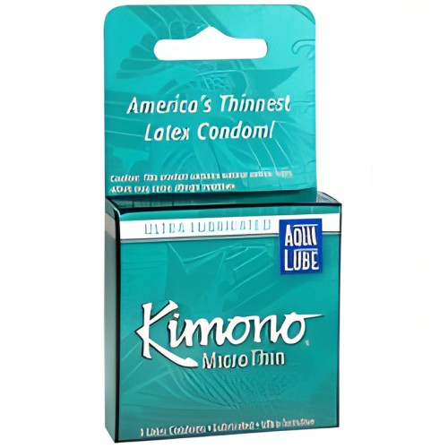 Kimono Micro Thin Aqua Lube Condom - Box of 3