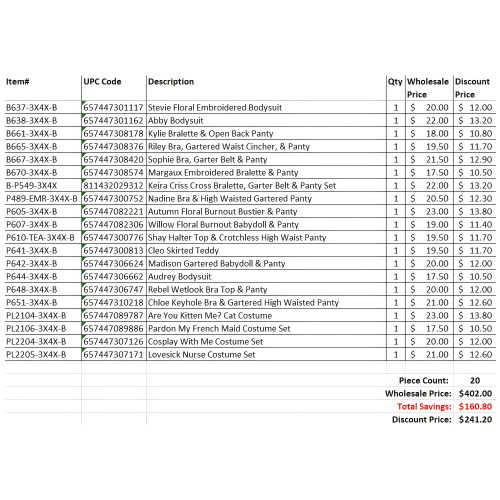 Bolsa Sorpresa 20 Piezas 3X/4X