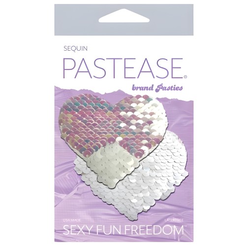 Pastease Color Changing Heart Nipple Pasties - Pearl/White