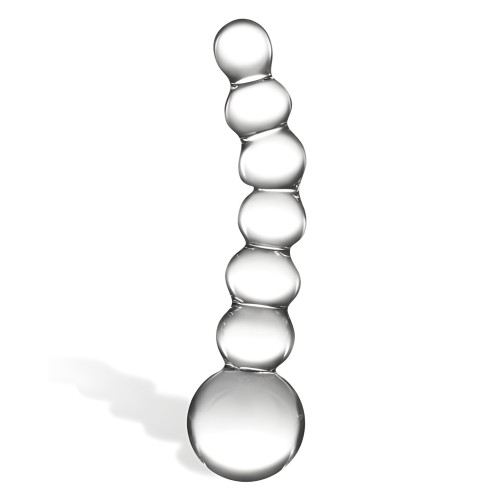 Dildo Curvado de Cristal con Perlas de 5 pulgadas de Glas