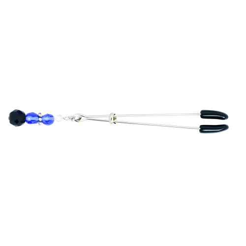 Beaded Clit Clamp With Tweezer Tip Blue