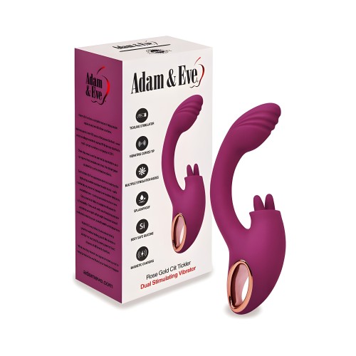 Vibrador Estimulador Dual Clítoris Adam & Eve Oro Rosa