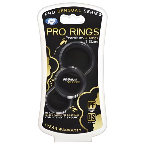 Cloud 9 Pro Sensual Silicone Cock Ring Set Black