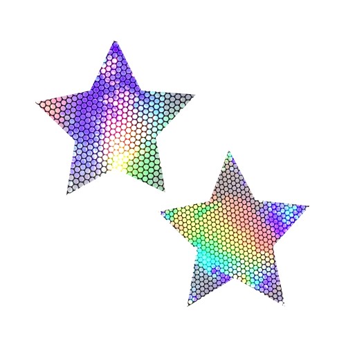 Pasty Star Holográfico Plateado Neva Nude