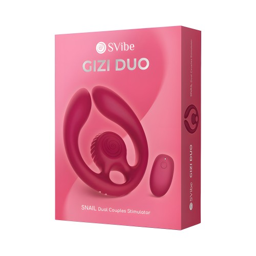 Estimulador Dúo para Parejas SVibe Snail GIZI Burdeos