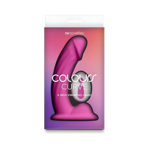 Dildo Vibrador Curvado de 6 in. Colores Rosa