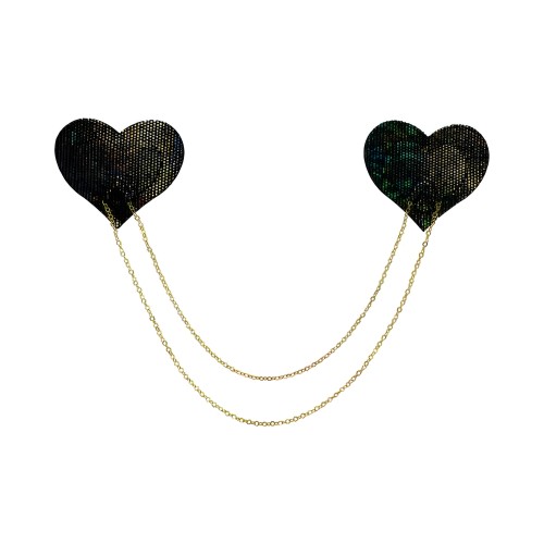 Black Shattered Disco Ball Heart Pasties